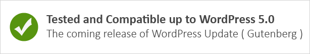 Compatible with WordPress 5.0 Gutenberg
