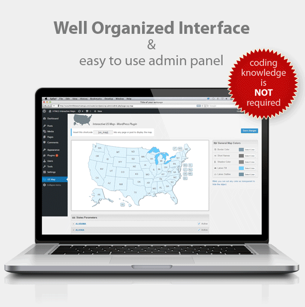 Well organized admin panel interface